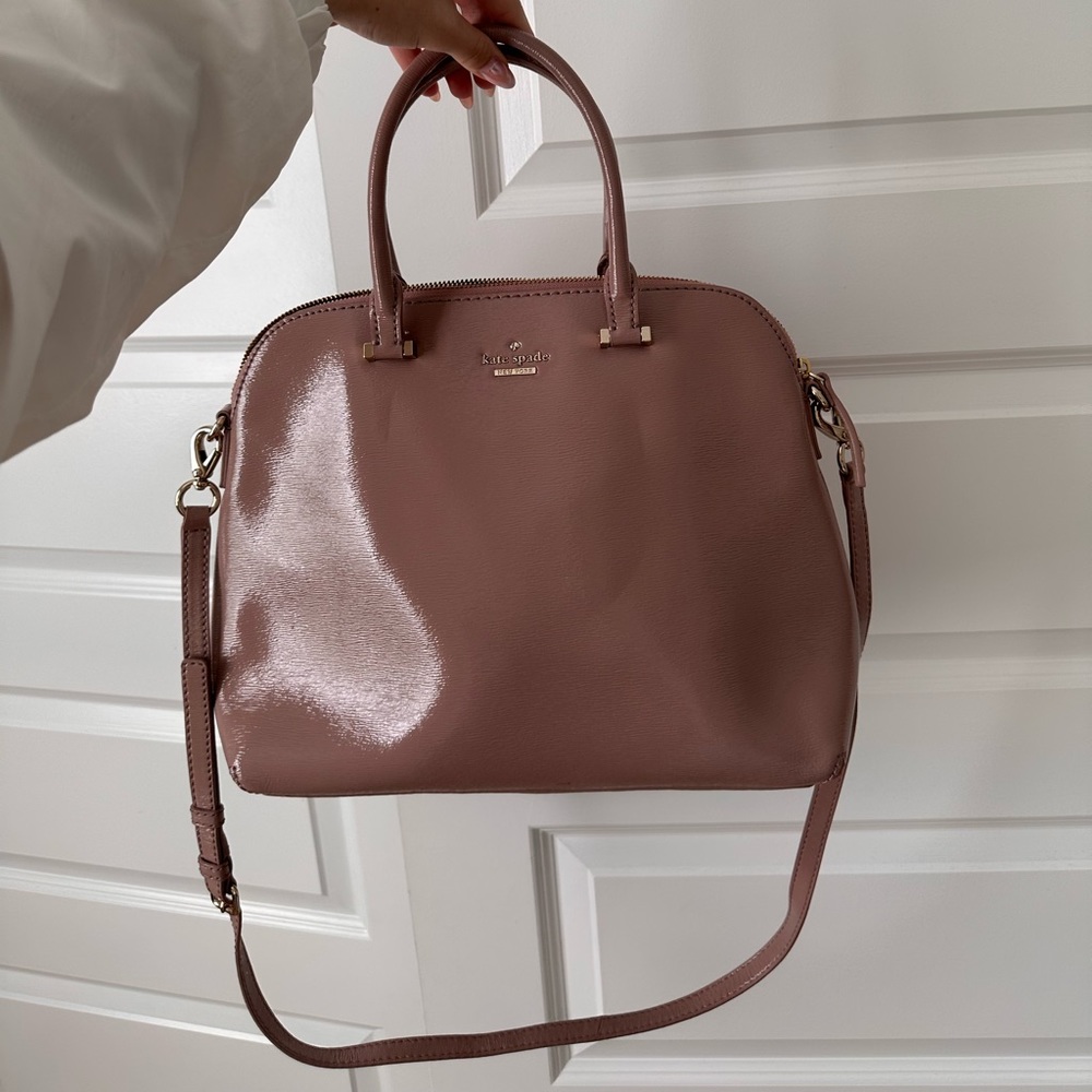 Kate Spade Margot Cedar Street Rose Patent Leather Satchel Crossbody Handbag